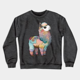 Pastel Rainbow Llama Crewneck Sweatshirt